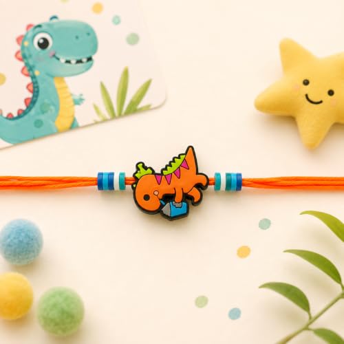 Image of The Purple Tree Cute Kids Rakhi with Roli Chawal and Card (Pack of 1) Rakshabandhan Gift for Kids, Best Rakhi For little Brother