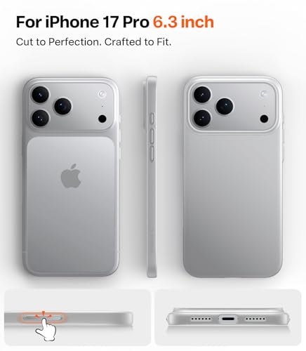 Image of TORRAS Magnetic Slim Fit for iPhone 17 Pro Case Thin, Silver White