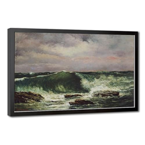 Impression sur toile Courbet vagues pour un salon face à l'océan