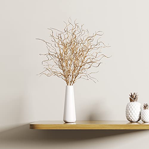 Firlar 5 Pcs Gold Sparkle Curly Ting Branch, 21In Glitter Ting Vase Filler Wedding Bouquet Artificial Floral Flower Stub Stem For Diy Bride Bouquet, Wedding Party Table Centerpiece Decor #TOP3