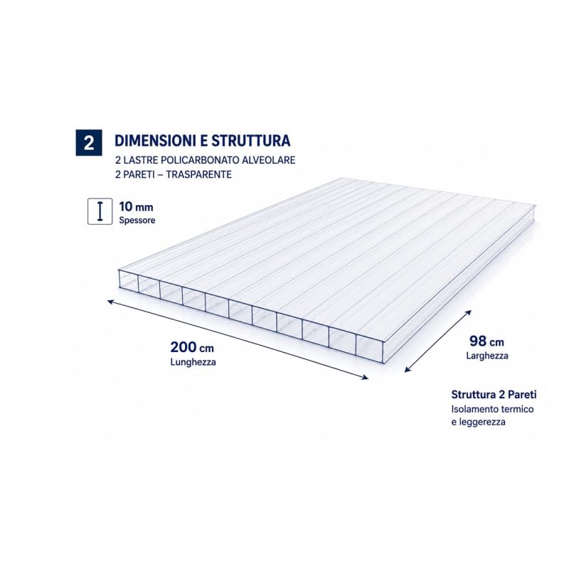 EZOOZA Polycarbonat Waben, 10 mm, 200 x 98 cm, transparent, 3 Stück