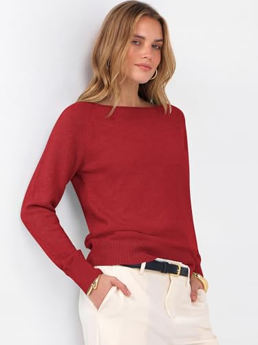 Image of ANRABESS Women Long Sleeve Rolled Neck Fall Lightweight Sweaters Top
