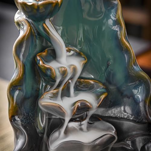 Brûleur d'encens à refoulement cascade nénuphar 16,5 cm pour salon - 6