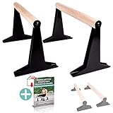 ✅ EJERCICIOS VERSÁTILES: Los barras paralelas te permiten un entrenamiento de peso corporal versátil y son adecuados para muchos ejercicios como, L-sit, parada de manos, plancha, flexiones, flexiones de codos y muchos más. Perfecto para calistenia, gimnasia y entrenamiento de peso corporal. Incluye libro de entrenamiento GRATUITO con 37 ejercicios en Paralettes como eBook.