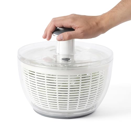 Image of Calphalon Aero 6.3-Qt Salad Spinner & Vegetable Washer, Fruit Cleaning Bowl with Built-In Strainer Basket for Lettuce, Greens, Produce & Kitchen Meal Prep