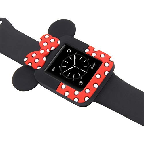Clatune Polka Dots Soft Silicone Bumper Full Body Case Lovely Bowknot Protective Frame Cover Compatible With 38Mm Apple Watch Series 3/2/1 #TOP4
