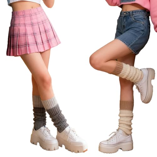 Image of 2 Pcs Leg Warmers Y2k, Leg Warmers, Y2k Accessories, Cute Kawaii Cream Legwarmers for Women Winter