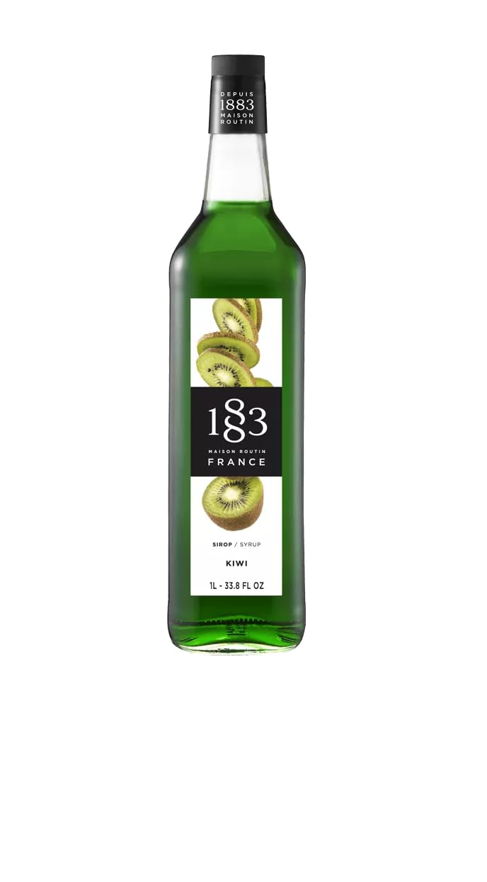 1883 MAISON ROUTIN Kiwi Premium Syrup for Cocktails Smoothies, Mocktails Fruit Syrup 1L Glass Bottle, 1 l (Pack of 1)