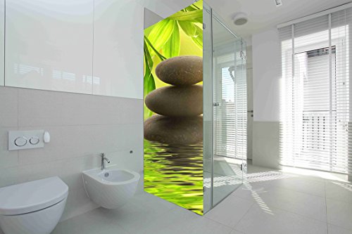 Vinilo para Mamparas baños Piedras de rio |Varias Medidas 60x200cm | Adhesivo Resistente y de Facil Aplicación | Pegatina Adhesiva Decorativa de Diseño Elegante|