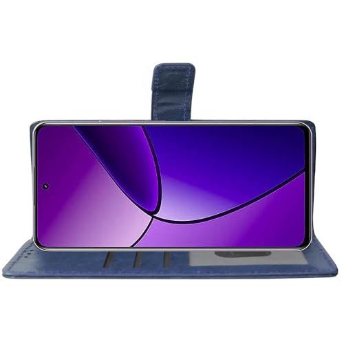 Image of Amazon Brand- Solimo Flip Leather Mobile Cover (Soft & Flexible Back case) for Realme 12 5G / 12x 5G / C65 5G / Narzo 70x 5G / N65 5G (Blue)