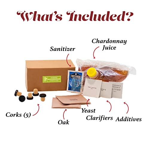 Image of Craft A Brew - Chardonnay Wine Recipe Kit - 1 Gallon - Ingredients for Home Brewing Wine - Wine Making Ingredients and Supplies