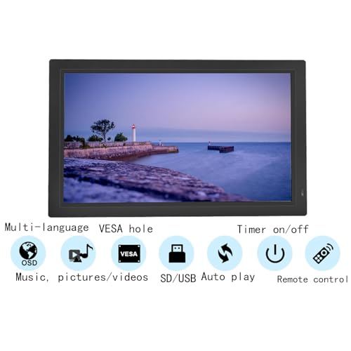Image of 24-inch, 27-inch, 32-inch HD Digital Photo Frame, Building Advertising Machine, Video Player, Easy to Set Up, with Motion Sensor(Black,27 inches)