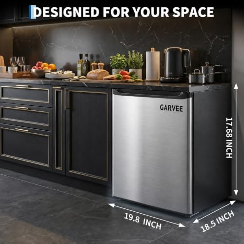 Image of 1.1 Cu.ft Upright Freezer, Single Door Mini Freezer with Adjustable Shelf