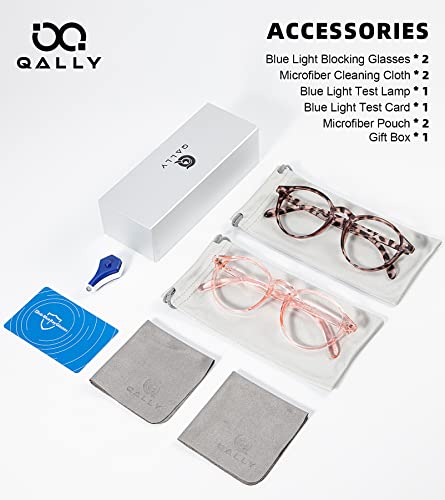 Image of Womens Round Blue Light Blocking Glasses Anti Eye Strain Glasses Clear Lens Computer Eyeglasses with Filter UV Light