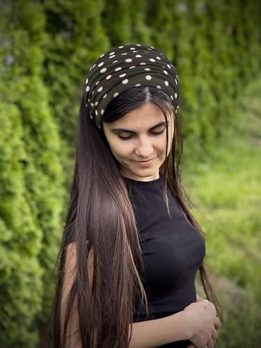 Image of Tobeffect 7 Inches Polka Dots Headbands for Women, Extra Wide Fashion Turban Headband for Women's Hair, Large Thick Hairbands Bandana Head Band Accessories for Wig, Workout, Yoga, Sports