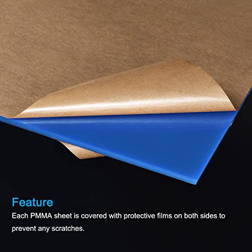 Image of MECCANIXITY PMMA Acrylic Sheets Colored Non Transparent 6 x 6 Inch Light Blue for Glass, DIY, Painting, Art Craft