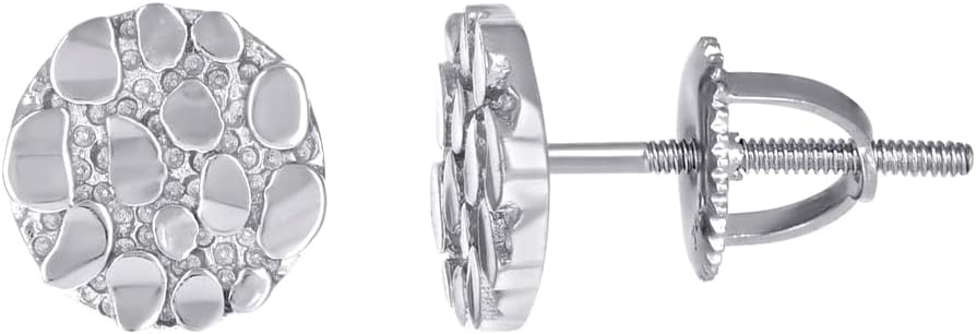 925 Sterling Silver Unisex Nugget Fashion Stud Earrings Stud Earring for Women