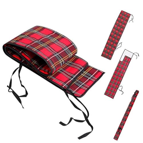 M MAXIMUMCATCH Maxcatch Fly Rod Sock Thicken Cotton Fabric Protector Rod Cover with 4 Compartments for 9ft/10ft 4-Sec Fly Rod (Tartan for 9FT 4-SEC Fly Rod)