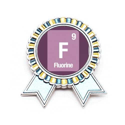 Broche F Fluorine badge science élégant pour tenue de conférence M