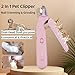 Hijkeya Quiet 2 in 1 Dog Nail Clippers & Cat Claw Trimmers,USB Rechargeable Claw Clippers for Small Medium Dogs and Cats,Cordless Safe Guard Nail Grinder with LED Lights Pink