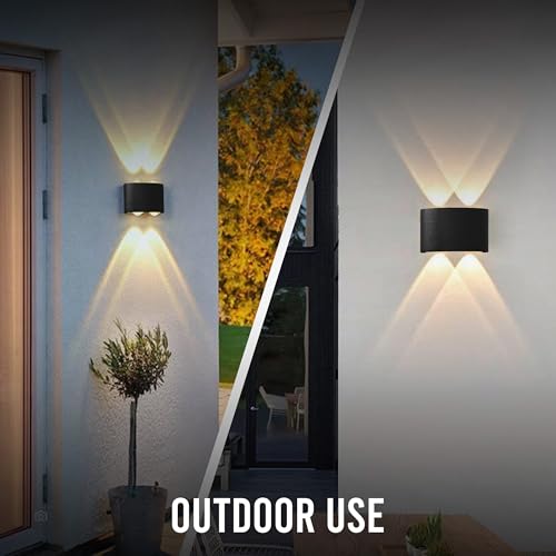 Image of Gesto 4W Waterproof Led Wall Light for Home Decoration - Up Down 2-Way LED Wall Lamp | IP65 Outdoor Fancy Wall Lights for Balcony,Gate,Elevation,Garden,Patio | Decorative Wall Mount Light -Pack of 1