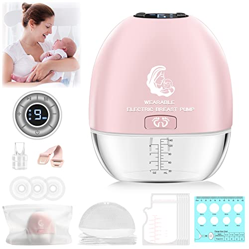 Remote-Controlled Breast Pump, Slimmest Wearable Breast Pump, Hands-Free Portable Electric Breast Pump With 4 Modes 9 Levels, Rechargable, All-In-One Breast Pump For Painless Breastfeeding #TOP9