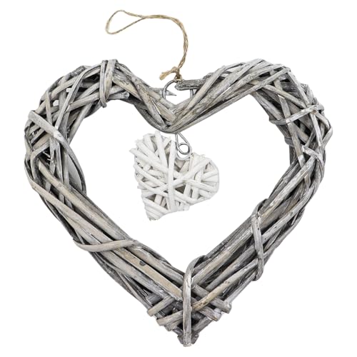 Nicear Décor Murale En Coeurs De Rotin Ornement De Couronne En Osier En Forme De Coeur DIY Décor De Coeurs En Vigne Décoration De Fête De Mariage