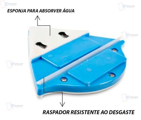 Limpador de Vidros Magnético Duas Faces com Imã - Limpa Fora da Janela com Segurança - Limpa Vidro M