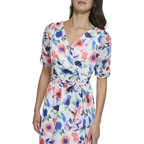 Image of DKNY womens 3 /4th Sleeve Faux Wrap Dress
