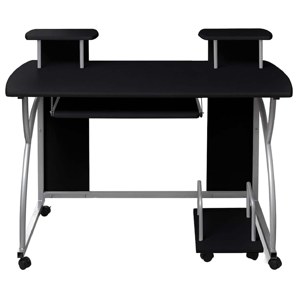 Scrivania per computer 110x52x88,5 cm Legno lavorato Nero