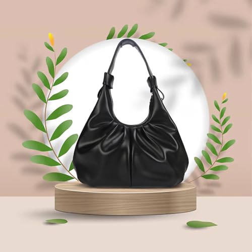 Image of Crossbody Bag for Women, Black Tone Shoulder Handbag for Women, Grain Texture with Inner Padded Pocket Handbag