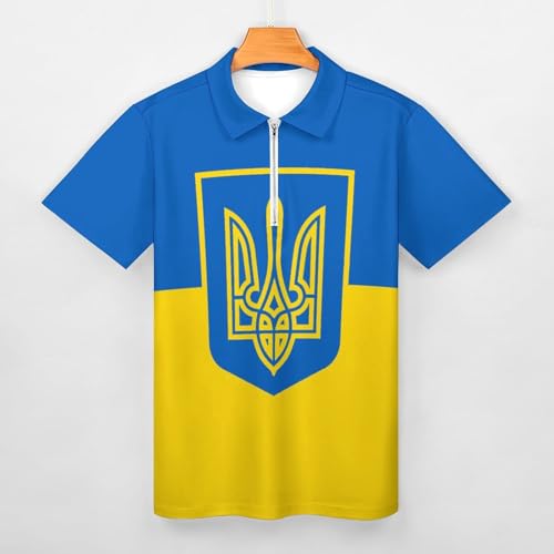 Maryland Flag Mens Zipper Polo-Shirts Short Sleeve Slim Fit Tees Tops2