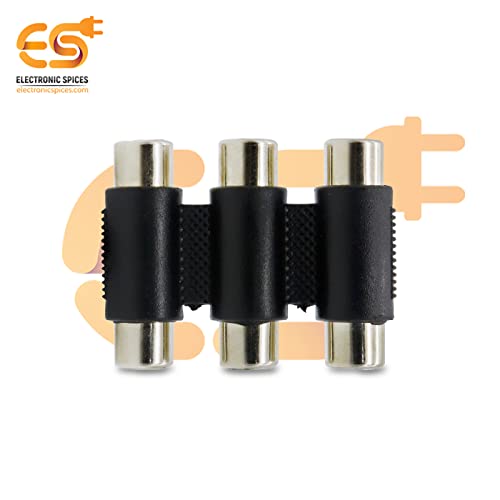 Image of Electronic Spices Triple RCA coupler 3 female to 3 female audio connector pack of 5pcs