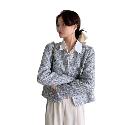 Veste en tweed femme mi-saison idéale pour le bureau et sorties
