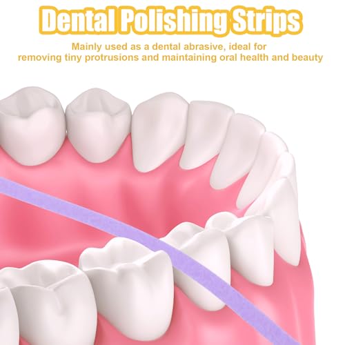 Image of 4 Rolls Tooth File 4mm x 6m, Dental Polishing Strips, Tooth Polisher Tools in Between Teeth Stain Remover, Teeth Polishing Kit, Dental Tape Sanding Strips for Teeth Polish
