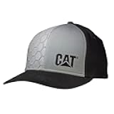 Caterpillar Equipment Two Tone Honeycomb Design Gray & Black Snapback Hat