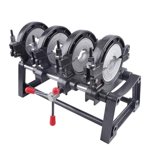 4 Clamps Pipe Fusion Welder, 2.48''-6.3'' Manual Pipe Fusion Welder Hot Melt Machine Fitting Pipe Welding Butt Fusion Welding Machine 2.5KW HDPE Butt Welding Machine for PE PP PB PVDF HDPE PVC