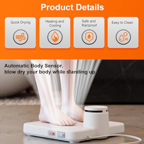Sèche-corps 800W pour la douche avec capteur de température intelligent - 6