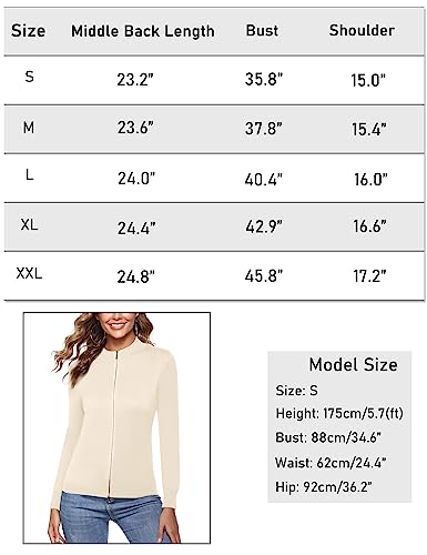 Totatuit Womens Casual Zip Up Cardigan Long Sleeve Zipper Jacket Lightweight Sweatshirts Elegant Fall Outfits Crewneck Clothing Knitted Sweater Tops Apricot Xl #TOP5