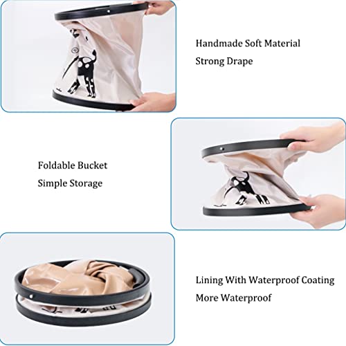 Seau à eau pliable avec poignée 12 L – Lavabo pliable portable pour camping, bateau, voyage, pêche, jardinage, lavage de voiture