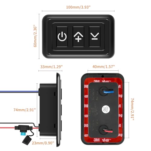 Image of RVZONE Black 12‑24V PWM RV Dimmer Switch for LED Halogen Boat Camper Lights