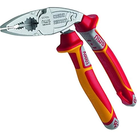 NWS 1096-49-VDE-200 3k VDE Ergo-Combi Plier, Silver/Red Cover