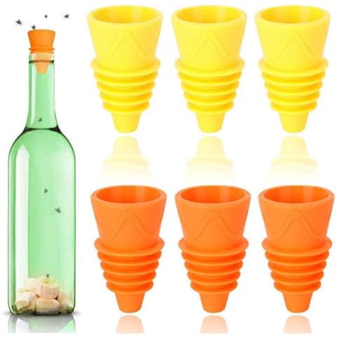 Sibosen Kitchen Fruit Fly Trap Reusable Non-toxic Eco-Friendly Insect Killer cks Indoor and Outdoor House Fly Insect Traps for Mosquitoes Fruit Flies,for Kitchen Restaurant Bar 6 Packs (6) Cover