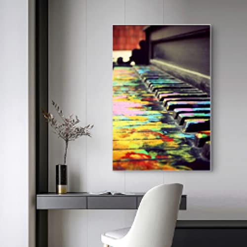 Affiche salon décor piano abstrait impression haute définition 80x110 - 3