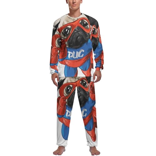 Pyjama Carlin homme ensemble manches longues pantalon vêtements de nuit imprimé chien