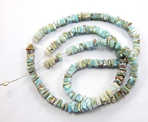 Larimar Heishi perles en pierres naturelles de 4-5 mm pour réparer et personnaliser un bracelet