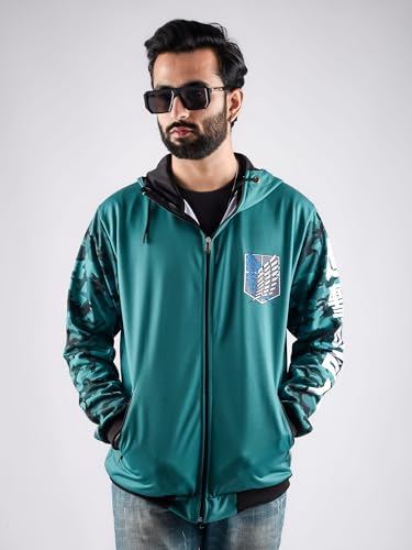 Image of ComicSense.xyz Unisex Anime Hoodie for Men and Women, Scout Regiment Green Cosplay Anime Hoodies
