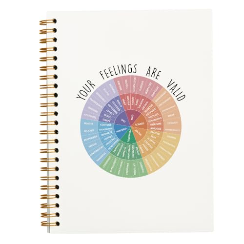 JWVK Wheel of Emotions Feelings Notebook,Psychologist Therapist Gift Notebook Journal