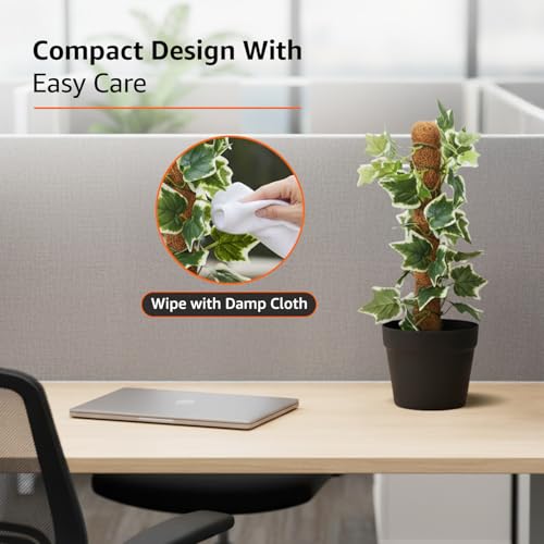 Image of amazon basics Artificial Ivy Creepers in Black Plastic Pot | Realistic 45 cm Faux Greenery | Durable Plastic | Stylish & Compact | Zero Maintenance | Indoor, Outdoor, Home & Office Decor