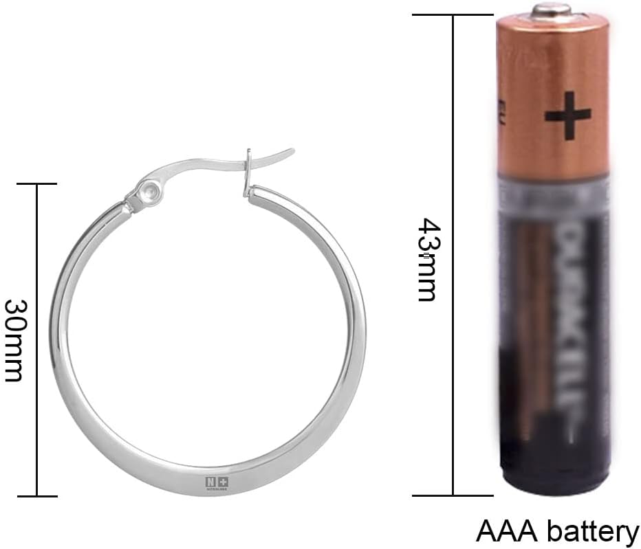 KYOSI Titanium Earrings Womens Large Hoop Earring 1.18 inches Titanium Jewelry for Women non-allergenic - Image 5